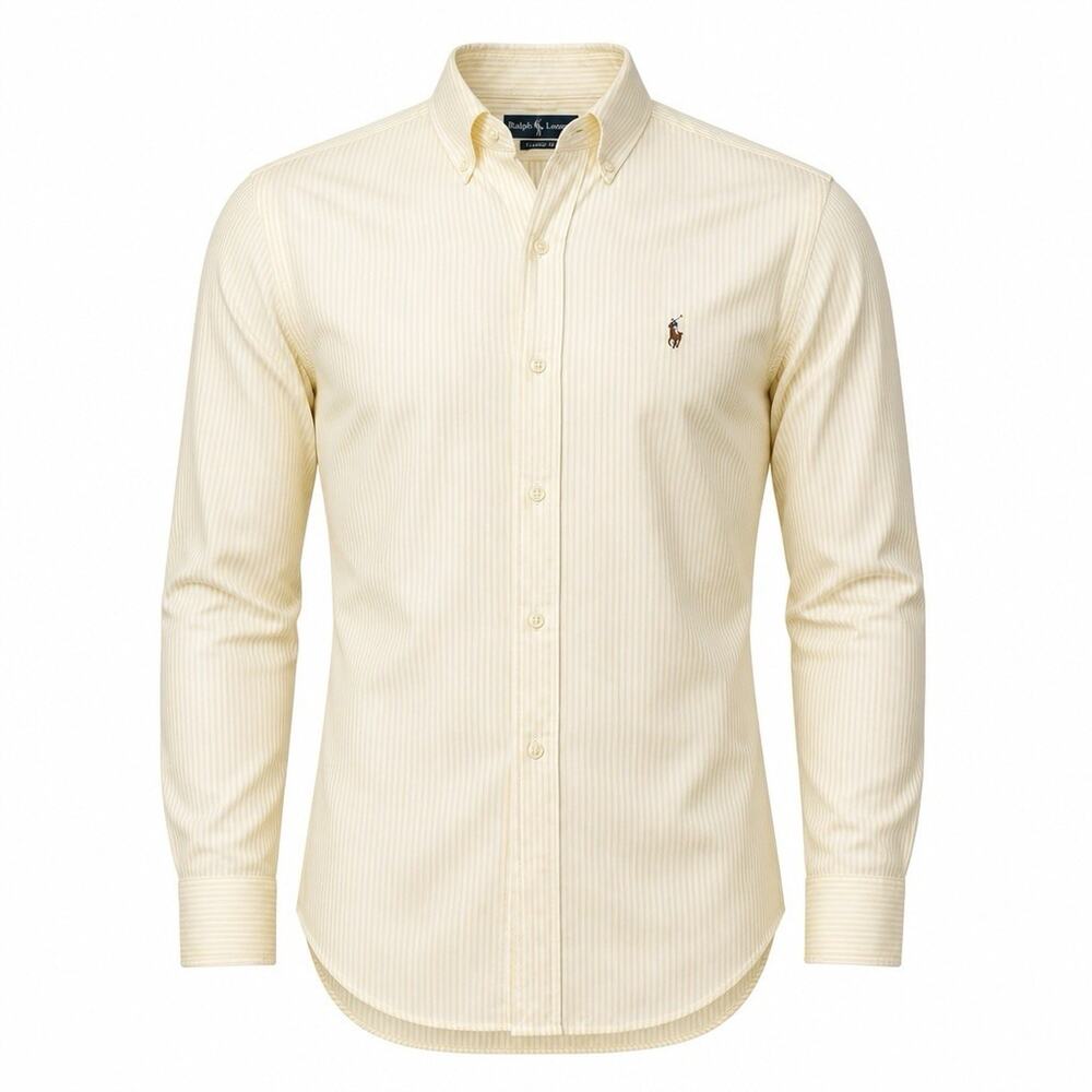 Vintage Ralph Lauren Classic Fit Oxford Button Down XXL Yellow White Striped